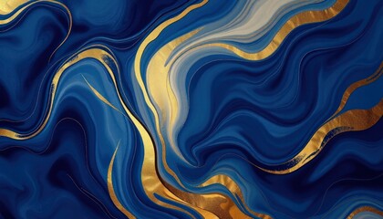 Fototapeta premium Abstract swirling blue and gold artwork (2)