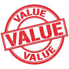 VALUE text written on red stamp sign