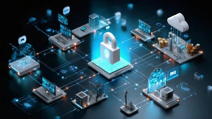 Cybersecurity and Data Protection: A digitally crafted composition illustrates a comprehensive cybersecurity landscape.