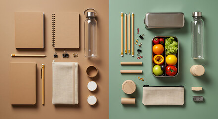 Sustainable Lifestyle Eco-Friendly Stationery and Lunch Essentials