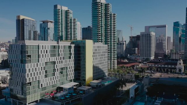 Aerial view of San Diego city, California, USA