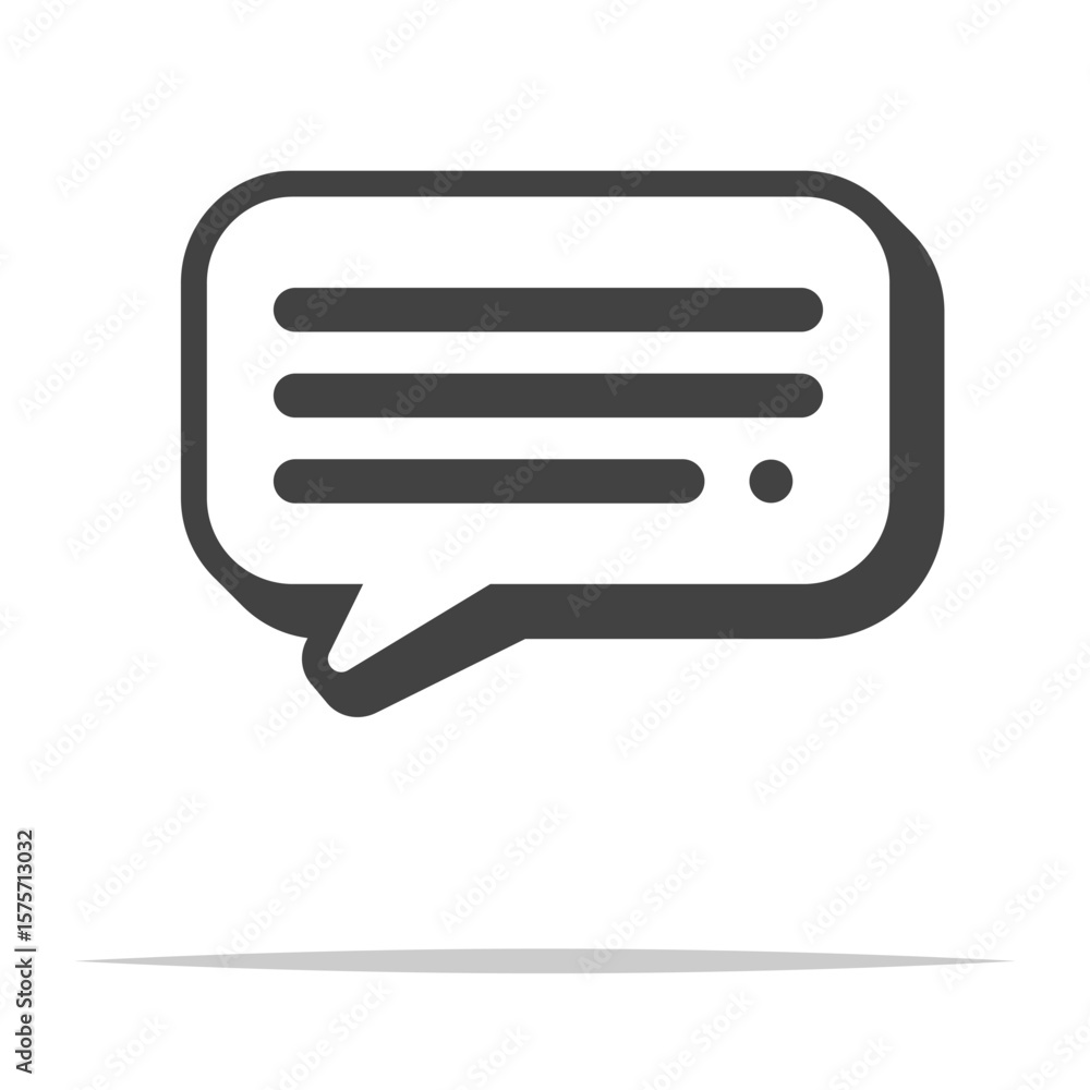 Wall mural message speech bubble outline icon transparent vector isolated