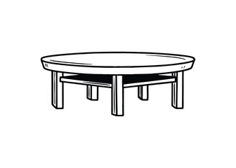 Silhouette of coffee table isolated on a white background