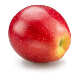 Bottom side view of ripe red apple on white background. File contains clipping path.