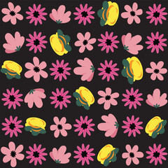 Florar Vektor. Abstract Floral Background Design with Artistic Botanical Elements