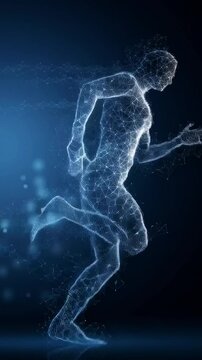 Futuristic Digital Runner in Motion