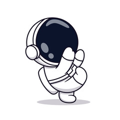 Cute Astronaut Running Cartoon Vector Icon Illustration. Science Technology Icon Concept Isolated Premium Vector. Flat Cartoon Style © PIKSTUDIO