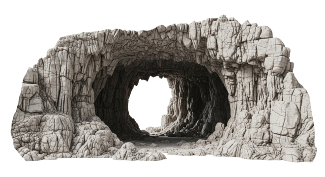 Rocky Cave with Wide Opening and Light Beyond