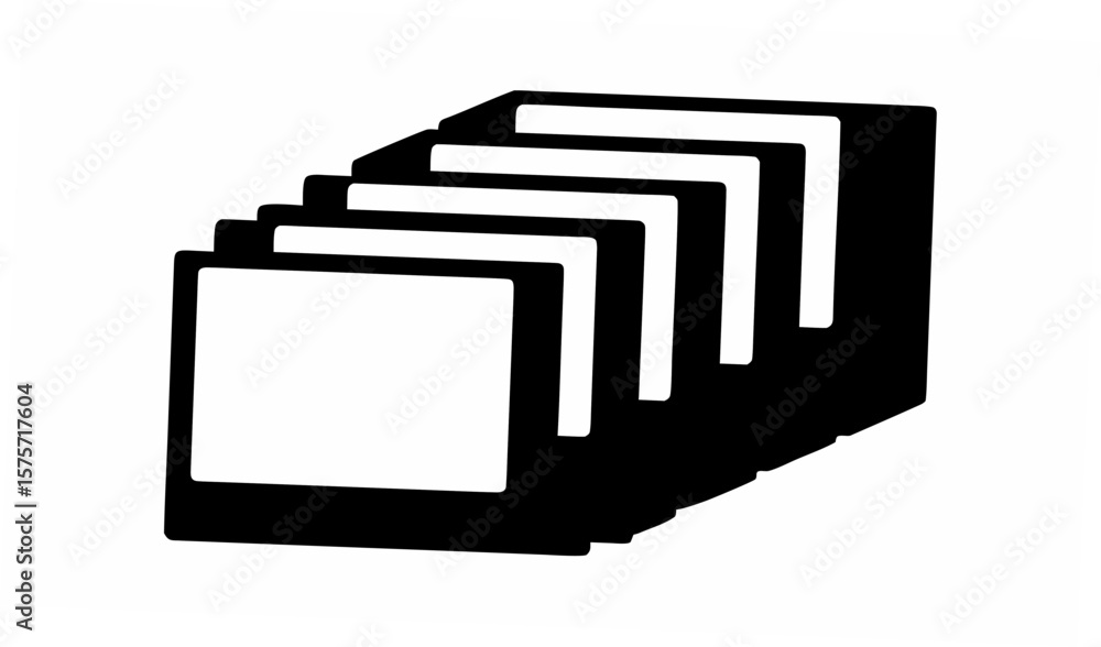 Poster stacked frames illustration depicting multiple rectangular shapes in a layered arrangement design st