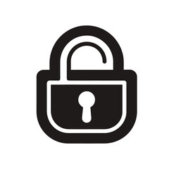 unlock icon silhouette vector icon 