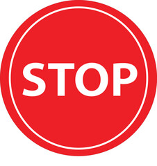 Red stop sign button icon, a round warning symbol for web and business illustration on a white background
