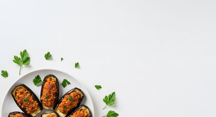 Stuffed Eggplant Appetizer, Aromatic and Delicious