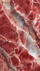 Beautiful red marble with white veins showcasing unique patterns and textures in natural stone