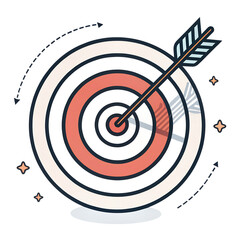 Target with Arrow Icon Vector: Goal Achievement Symbol