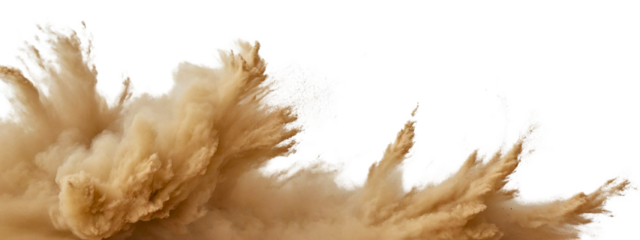 sandstorm sand dust cloud flying small particles isolated in transparent background, PNG	
