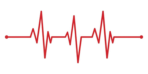 Heartbeat Pulse Line Vector: Medical EKG Icon