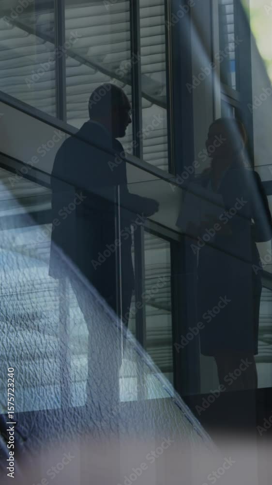 Poster animation of network of connections and data processing over person using laptop