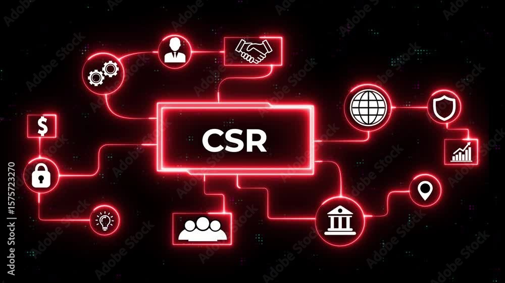 Poster business, technology, internet and network concept. csr abbreviation, modern technology concept.abst