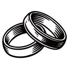 silhouette photo of a ring with a white background