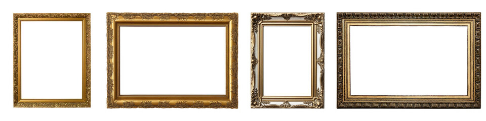 golden frames isolated on white