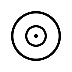 Outline icon of the disc in black, on a clean white background. 
Minimalist and scalable design, suitable for accessibility-related graphics, branding, or educational materials.