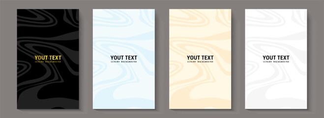 Elegant marble texture Set. Vector background collection with black, light blu white stripe pattern for the cover, suitable for invitation templates, wedding cards, contemporary menu design, notebooks