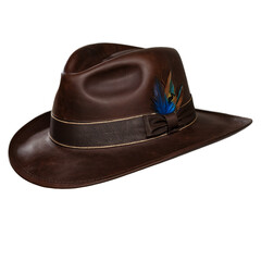 Brown Leather Cowboy Hat &ndash; Western Outdoor Headwear