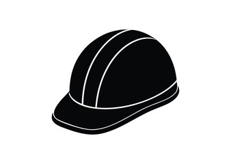 Fototapeta premium Hard hat silhouette Black Vector white background