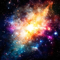 Vibrant Cosmic Nebula Starfield, Celestial Galaxy