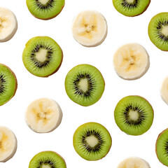 Fototapeta premium slices of kiwi and banana 