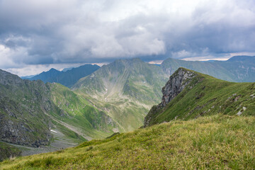 Transfagarasan Fagaras pass in summer. Crossing Carpathian mountains in Romania, Transfagarasan...