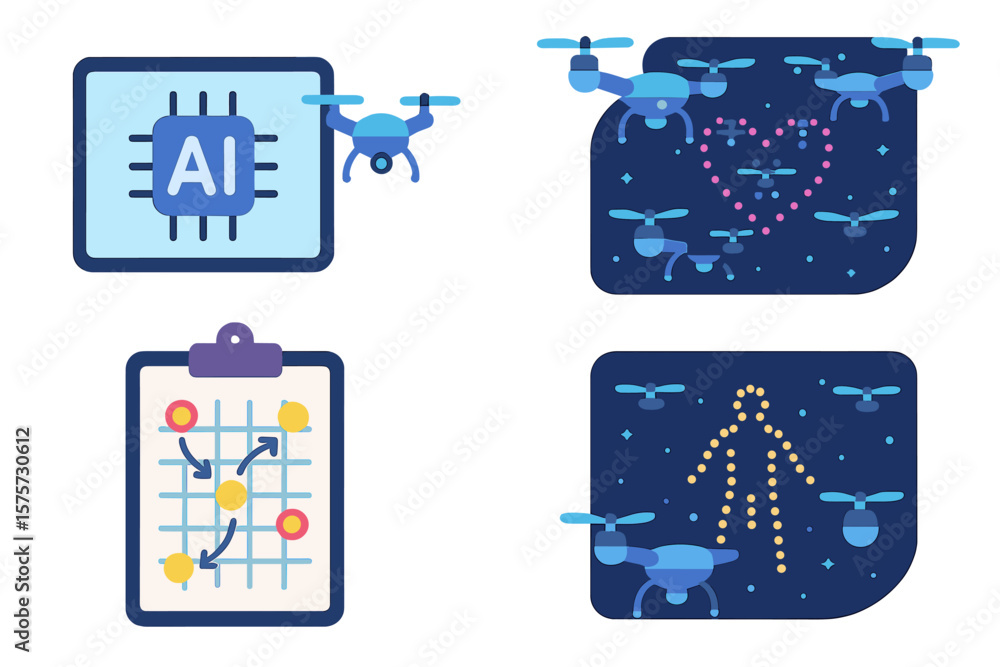 Poster drones integrated with artificial intelligence for advanced navigation and mapping in technology app