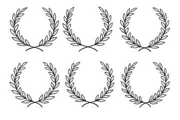 Leafy wreath designs suitable for awards or certificates showcasing elegance and honor
