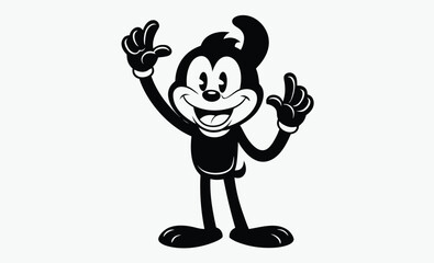 Cartoon Hang Loose Hand, hand gesture icon, shaku sign illustration  