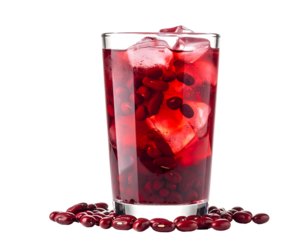 Sweetened kidney bean beverage with ice