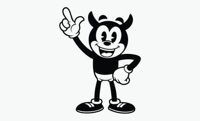 Cartoon Hang Loose Hand, hand gesture icon, shaku sign illustration  