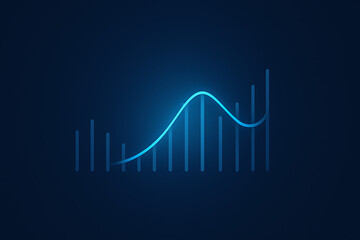 Stock chart and financial growth graph representing investment strategy, market analysis, and business trading performance in global financial exchange
