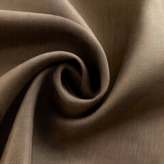 Luxurious Brown Silk Fabric Texture Swirl Closeup