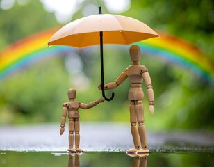 虹と傘が示す人の心の美しさ