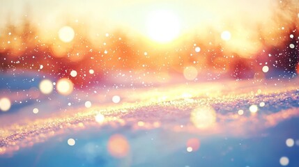 Captivating sunset above a blanket of snow.