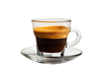 Fresh espresso coffee served in a cup on transparent background
