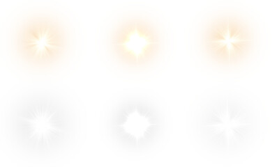 Abstract Sparkle Set with Glowing Light Beams