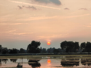 sunset over the river