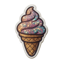 PNG Glittery cosmic ice cream cone
