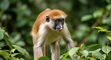 Detailed Photograph Rare Lomami Red Colobus Primate Wildlife Portrait