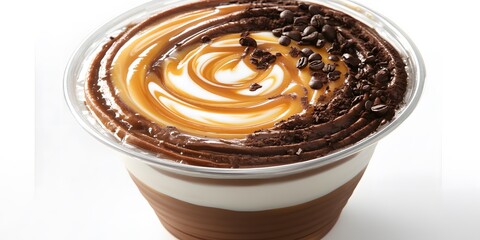 Delicious Chocolate Caramel Coffee Dessert in Cup