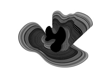 A high-resolution abstract spiral vector artwork created with black and white lines, offering a hypnotic flow. Perfect for print, branding, digital backdrops, and modern design projects. 