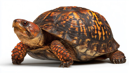 Fototapeta premium Brown-Shelled Turtle With Natural Texture