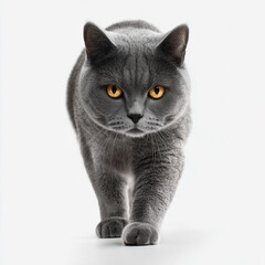 Photorealistic British Shorthair Cat Looking Ahead