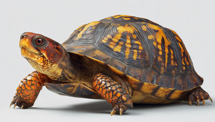 Turtle Standing Still With Shadow Underneath
